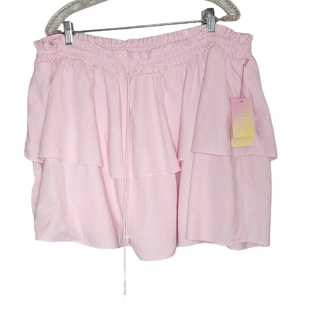 NWT Stoney Clover for Target linen blend stretch tiered mini skirt.